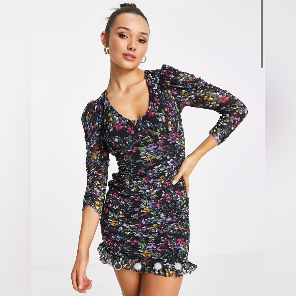 French Connection Zelka Ruched Mini Dress